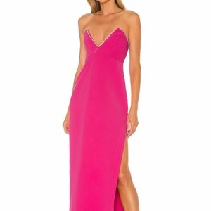 NBD-Hot Pink Deep V neckline XXS